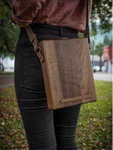 Writer Messenger Wooden Box, Multi-Functional Handmade Wooden Crossbody Messenger Bag, Portable Artist Tool Kit, Painting Brush Storage Sketch Box, Outdoor Painting Easel - Postman Wooden Box - View 9