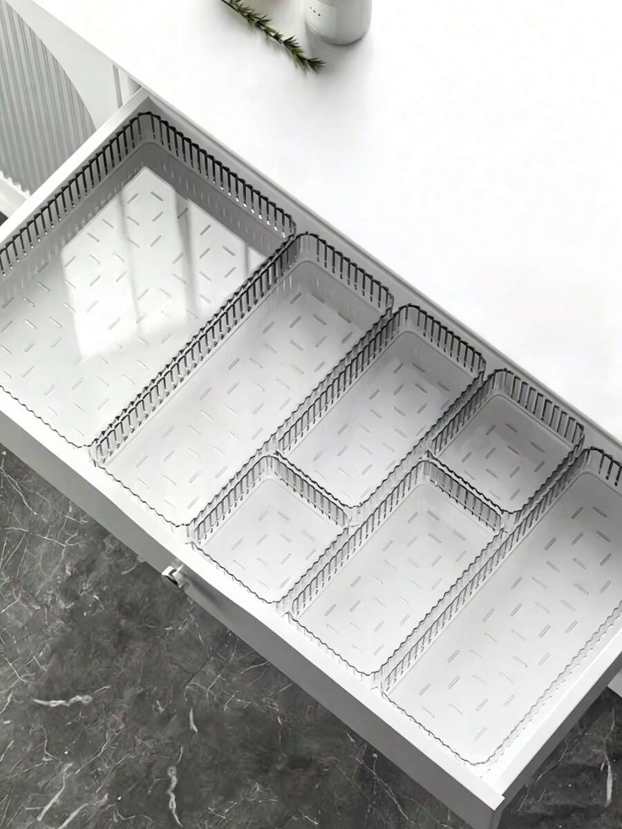 12/10/7/5/4pcs Acrylic PET Cosmetic Storage Set, Multiple Sizes Available, Suitable For Vanity And Wardrobe, Perfect For Organizing Cosmetics And Skincare Products - Storage Box - View 1