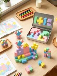 Bộ 36/60 khối xây dựng nam châm du lịch, đồ chơi lắp ráp nam châm STEM, chủ đề Macaron, kèm hộp lưu trữ, tương tác cha mẹ và con cái, phù hợp làm quà khai trường, quà sinh nhật cho bé trai và bé gái 3 tuổi - Nhiều màu - Xem 11