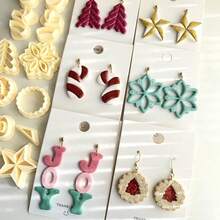 Christmas Clay Cutter, Christmas Polymer Clay Cutter, Winter Polymer Clay Cutter For Earring Making, Polymer Clay Jewelry Christmas Clay Cutter - Yellow - View 3