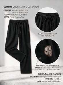 Women's 1pc Wide Leg High Waist Long Pants, Casual Slouchy, Essential For Spring Summer Autumn Winter Daily Wear And Vacation - Black - View 6