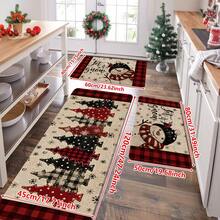 1/2/3pcs Christmas Theme Kitchen Rugs, Flannel Kitchen Rugs Comfortable Soft Absorbent Non-Slip Machine Washable With Non-Slip Backing Suitable For Multiple Scenes Entrance Living Room Bedroom Kitchen Dining Room Bathroom Laundry Room Hallway Christmas Holiday Home Decor - Multicolor - View 11