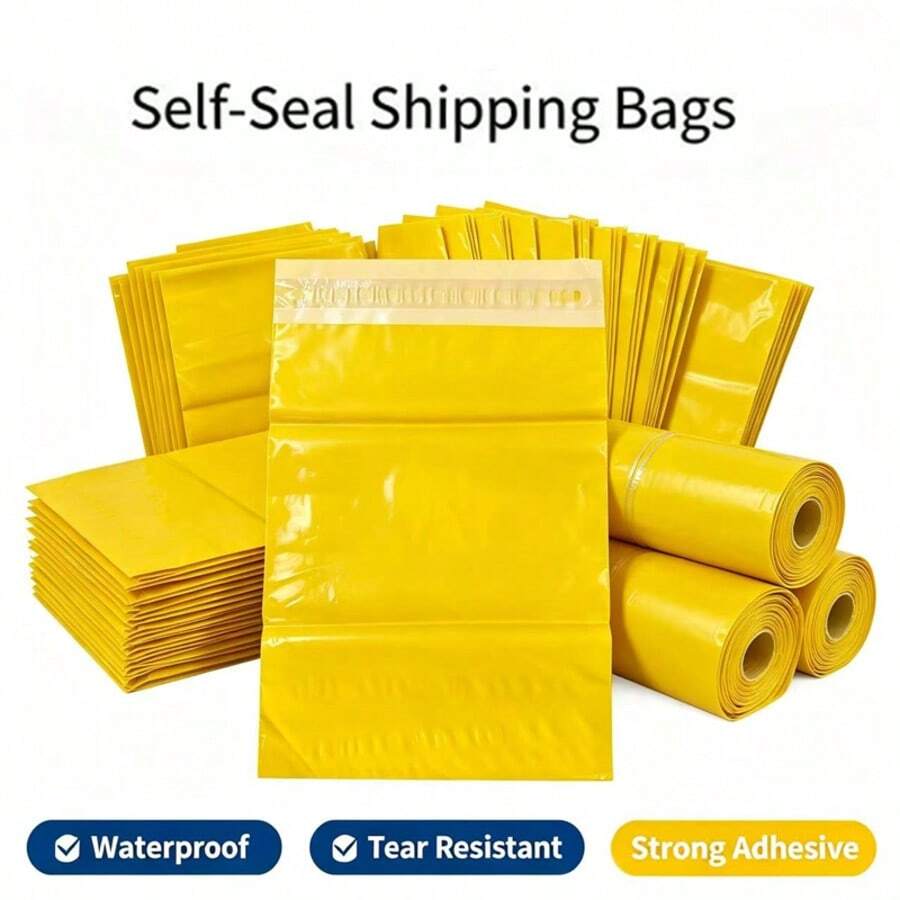 Yellow Thickened Self-Adhesive Courier Mailing Bags, Logistics Packaging Bags, Universal For Clothing E-Commerce - 25*35cm - View 1