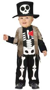 Rubies Baby Skeleton Costume, Fun And Comfortable Complete Outfit With Printed Jumpsuit And Skull Hat, Perfect For Halloween And Carnival - SKELETON - View 2