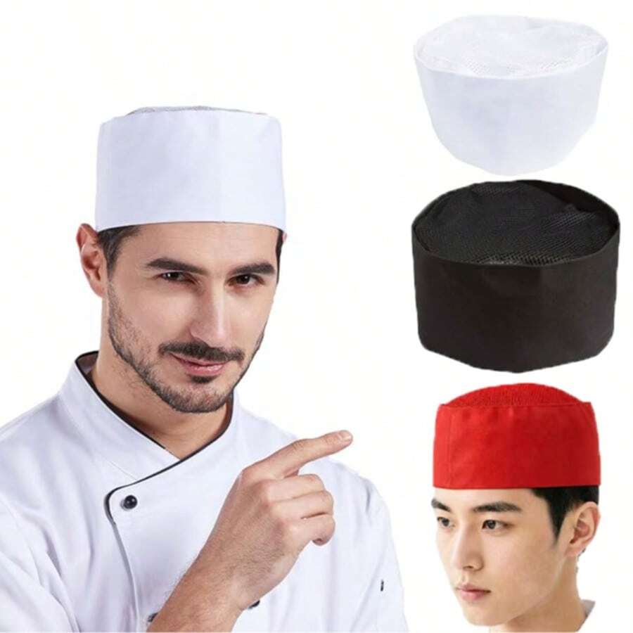 Nanxson 1 buah Topi Koki Unisex, Topi Koki Masak Jaring Bernapas yang Dapat Diatur, Topi Kerja Pelayan Restoran Hotel, Topi Pengering Rambut Kamar Mandi, Dapat Digunakan Kembali dan Dicuci