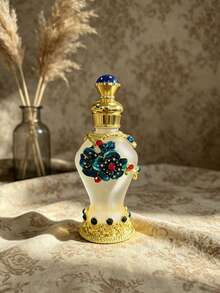 8 ML New Retro Middle Eastern-Style Romantic Plum-Colored Enamel Bottle, Decorative Beauty Container, Glass Rod Applicator Dropper, Portable For Travel/Personal Care, Aromatherapy/Perfume/Essential Oil Refill Bottle, Holiday Gift [Empty Bottle] - View 7