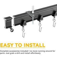 Quiet Flexible Bendable Curtain Track For Ceiling And Wall Mount Room Divider Curtains, Easy Glide Curtain Track System For RV And Hospital, Black - Flexible and Bendable - View 6