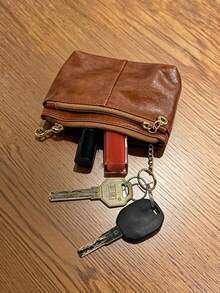 Christmas Promotion Mini Coin Purse, Simple Japanese Style Unisex Small Student Key Card Holder Pouch - Multicolor - View 3