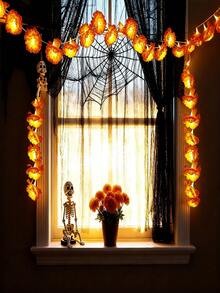 Halloween Day Of The Dead Theme Marigold Design 1.5m 10-Light/3m 20-Light LED String Lights With Fabric Flowers, Battery Powered, Constant And Flashing Modes, Holiday Party Home Atmosphere Decoration Lights - Chrysanthemum - View 11