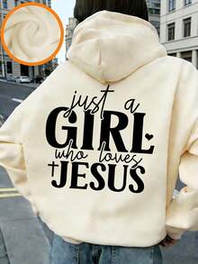 Tween Girl Fun Print Pullover Sweatshirt, Warm And Comfortable Thermal-Lined Pullover Sweatshirt For Autumn/Winter - Apricot - View 2
