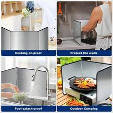 Foldable Anti-Splatter Guard | 3-Fold/4-Fold Stainless Steel Anti-Splatter Guard - Heat-Resistant Non-Stick Coating, High Durability, Suitable For Gas Stoves/Frying Pans For Oil Splatter Protection And Heat Insulation | Commercial Grade Kitchen Anti-Splatter Guard Protector - Multicolor - View 7