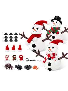 36pcs DIY Christmas Snowman Handmade Button Set, Includes Carrot Nose Buttons, Black Magician Hat Buttons And Pine Tree Buttons, Suitable For Christmas Party Decoration - Multiple Styles - View 9