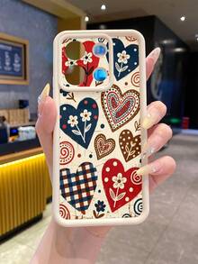 1 buah Casing Ponsel Tebal Anti Jatuh Anti Sidik Jari Motif Hati, Desain Elemen, Warna Beige, Bahan Pasir Berlian, Perlindungan Kuat, Modis, Cocok untuk Pria dan Wanita, Pilihan Ideal untuk Pecinta Mode, Sederhana dan Bergaya, Kompatibel dengan Apple/Transsion/HONOR/ - Krem - View 7