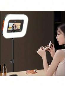 Portable Camera & Smartphone Stabilizer Kit With LED Ring Fill‑In Light, Built‑In 1500 MAh Battery, 3 Color‑Temperature Modes, For Smartphone Selfie, Live‑Streaming, Photography & Video Recording - Multicolor - View 10