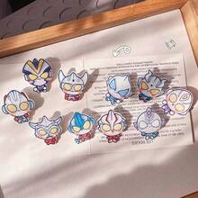 asmodee Cartoon Cute Chibi Ultraman Brooch Pin Badge [10pcs/1pc] Student Universal Lapel Pin Badge Decoration For Bags - Chibi Style Random - View 4