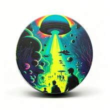 Premium Zinc Alloy Grinder - 50mm UV Printed Cyberpunk Neon UFO Pattern, High-Efficiency Herb Grinder, Vanilla Crusher, Suitable For Daily Use, Exquisite Gift For Men And Women, Christmas Gift Choice, Best Gift Option - View 6
