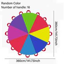 AnJeey 6.56ft Rainbow Parachute, Random Color, Suitable For Outdoor Party, Team Building Activities, And Family Gatherings - 2M - View 11