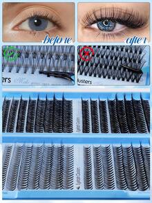 576/592/640pcs Of SD Curly Eyelashes,Popular In Europe And America,With High-Capacity False Eyelashes;Natural And Soft False Eyelashes,Suitable For Homemade Eye Makeup And Beauty;Durable And Thick False Eyelashes,Suitable For Halloween And Christmas - Multicolor - View 8