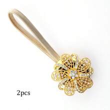1pc/2pcs Crystal 3D Magnetic Curtain Clips, Elegant & Fashionable Automatic Curtain Tiebacks, No Drilling Required, Won't Damage Walls, Can Firmly Hold Curtains And Also Serve As Exquisite Home Decor - Multicolor - View 16