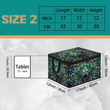 Multi-Size Options, Fun Cartoon Print Foldable Storage Box With Zipper Handle, Upgraded Fabric Large Capacity Storage Organizer, Suitable For Wardrobe, Dorm, Underbed Storage, Clothes, Bedding, Toys, Miscellaneous Items, Home Moving Organization - Multi-color - View 18