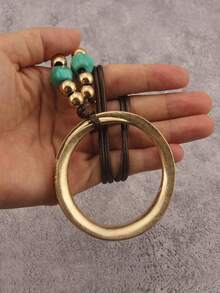 1 buah Kalung Panjang Liontin Bulat Besar Motif Spiral Bohemian, Rantai Kalung Manik-Manik Sederhana dan Modis, Aksesori Kalung, Hadiah untuk Pesta Halloween, Hadiah untuk Pacar, Ibu, dan Orang Tua - manik-manik - View 7