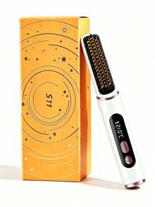 Wireless Bangs Comb, Women's Portable Straightening Brush, Dual Use For Straight And Curly Hair, Fast Heating, Suitable For All Hair Types, Anti-Scald Design With LED Digital Display, USB Rechargeable Negative Ion Heating Straightening Brush, Effectively Smooths Frizz And Enhances Hair Shine, Anti-Scald Design, 3 Temperature Settings, 30s Rapid Heating, Built-In 4000mAh Battery, Approx. 30min Runtime. Can Create Salon-Quality Styling Effects, Suitable For Short Hair, Bangs, Long Hair And Curly Hair - Multicolor - View 14