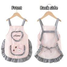 Personalized Mini Apron With Name/Number & Plaid Style - Ruffled Pocket Suitable For Baking, Birthday Party Costume, Durable Polyester Apron For/, Ideal Gift For Home, Baking Gifts - Multicolor - View 3