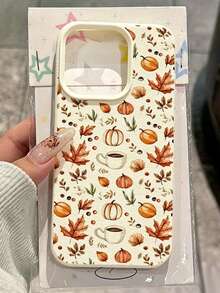 1 buah Casing Ponsel Tahan Benturan Motif Kopi Musim Gugur Vintage Fashion, Kompatibel dengan iPhone 18/18Pro/18ProMax/17/17Pro/17ProMax/16/16Pro/16ProMax/15/15Pro/15ProMax/14/13/12/11 - MultiWarna - View 3