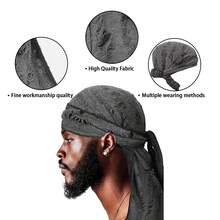 Awegeo 1pc Vintage Distressed Cotton Durag Pirate Hat With Ties, Men's Headwrap - Multicolor - View 2