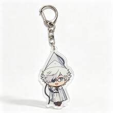 1pc Pointy Hat Magic Workshop Chibi Acrylic Keychain, Cocoa Chiffon Agate Anime Peripheral Pendant, Backpack Bag Charm Small Gift - Multicolor - View 16