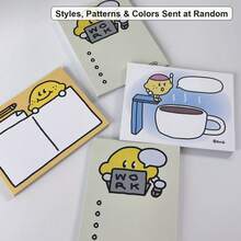 2pcs/3pcs/4pcs/Random Style Pattern Color Cartoon Smiling Face Lemon Sticky Notes, Non-Adhesive Tearable Simple Cute Planner Material Paper, High-Value Student Office Diary Suitable For Planner Collage Student Office Worker Enthusiasts, Used For Daily Notes Learning Planning, Can Be Used As Birthday Back To School Season Various Festival Small Gifts For Self-Use And Gifting - one-size - View 1
