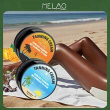 MELAO Self-Tanning Cream Set 80g - Mango Or Coconut Scented Tanning Cream, Create Beautiful Bronze Skin - Easy To Apply, Long-Lasting Formula, Perfect Tanning Effect Lasts Up To 7 Days - Suitable For All Skin Types - Brown - View 3