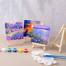 Mini Wooden Tabletop Display Easel (For Painting Canvases), Small Art & Craft Tripod Stand-Mini Easel For Photos, Business Cards, And Wedding Displays - A - View 3