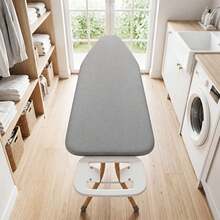 1pc Blue Leaf Pattern Ironing Board Cover | Polyester Material, Heat Resistant, Elastic Edge, Easy To Install, Machine Washable, Fits Most Ironing Board Sizes, Cover Only - Grey - View 9