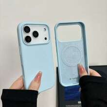 液態矽膠磁吸手機殼,適用於 iPhone 17 Pro Max,柔軟保護套內附超細纖維內裡,亦適用於 iPhone 16/15/14/13 Pro Max Plus - 天藍色 - 查看 3