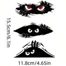 3 buah Stiker Vinil Monster Mengintip Marah Berkualitas Tinggi untuk Mobil, SUV, Truk, Dinding, Jendela, Laptop, Toilet, Koper, dll. Desain Tahan Gores dan Tahan Lama - set 3 potong - View 3