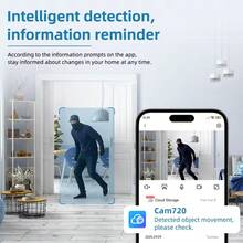 JOOAN 1296P Full HD Dual Lens Security Camera 360° Panoramic View Day & Night Full Color Auto Tracking Electronic Fence Sound Detection 5G Dual Band WiFi AP Hotspot Offline Monitoring Supports SD Card & Cloud Storage - White - View 9