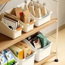 2/1pc PP Plastic Curved Storage Boxes,Space-Saving Cabinet Organizer Boxes For Under Sink,Pantry And Kitchen Gaps,Drawer-Style Design With Dividers For Home.Bathroom Organizers,Kitchen Accessories,Storage Organizer,Box Storage,Home Accessories - Multicolor - View 3