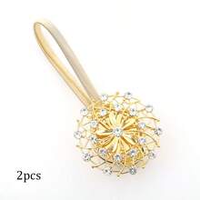 1pc/2pcs Crystal 3D Magnetic Curtain Clips, Elegant & Fashionable Automatic Curtain Tiebacks, No Drilling Required, Won't Damage Walls, Can Firmly Hold Curtains And Also Serve As Exquisite Home Decor - Multicolor - View 18