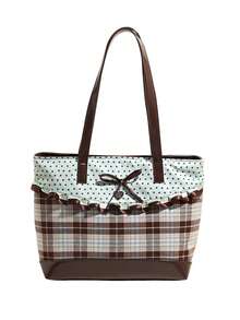 Vintage Sweet Style Elegant Exquisite Five-Pointed Star Print Bow Decor Handbag, Suitable For Friends Gathering, Dating - Multicolor - View 7