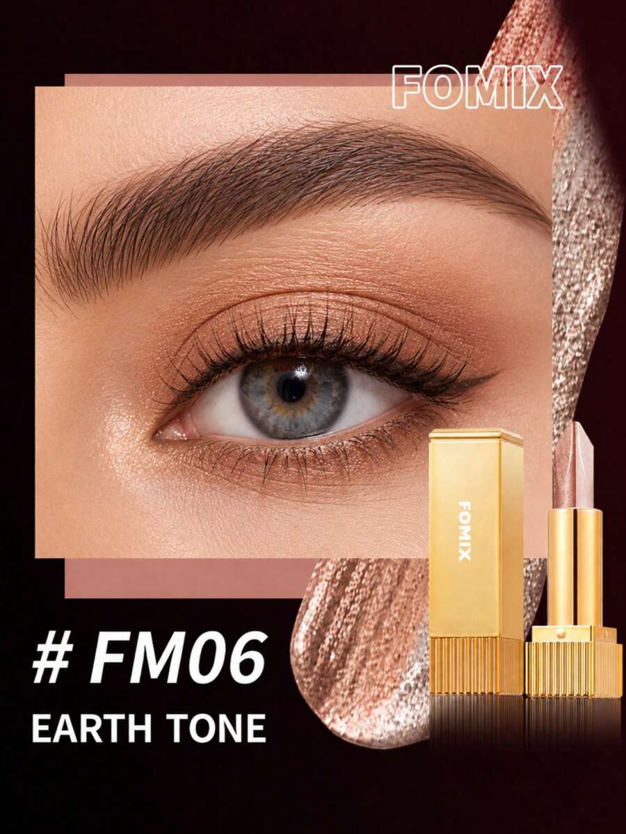 FOMIX Stik Perona Mata Dua Warna, Pena Rias Mata Berkilau Mutiara dengan Pigmentasi Tinggi, Gradien Dua Warna Sekali Sapuan, Formula Halus dan Mudah Dibaurkan, Aplikasi Cepat, Perona Mata Tahan Lama, Cocok untuk Pemula, Ideal untuk Riasan Sehari-hari dan Pesta - Warna tanah - View 1