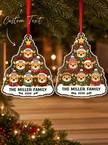 1pc Personalized Reindeer Family Christmas Ornament, Custom Family Name Acrylic Ornament, Reindeer Tree Ornament, Christmas 2026 Family Gift,Christmas Tree Decor,Christmas Gift - Multicolor - View 2
