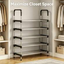 1pc 3-Tier Or 5-Tier Shoe Rack Storage Organizer, Large Capacity Shoe Storage Rack, Space-Saving, Suitable For Entryway, Hallway, Closet, Dorm, Easy To Assemble, Home Shoe Rack - View 8