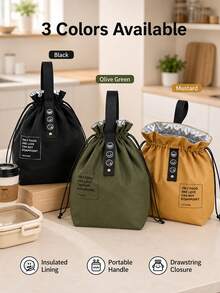 Apanese-Style Handbag, Multifunctional Lunch Box Tote Bag With Drawstring Closure, Insulated Bento Bag That Does Not Contact Food (Non-Food Contact) - Multicolor - View 4