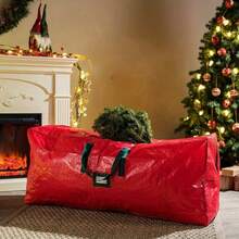 Túi đựng cây thông Noel cho cây thông nhân tạo 7ft 7.5ft 9ft, túi đựng dệt dung tích lớn chống nước chống bụi có khóa kéo và tay cầm gia cố, hộp đựng hình chữ nhật in màu đỏ để sắp xếp đồ lễ hội trong nhà, gác mái, tầng hầm - Nhiều màu - Xem 7