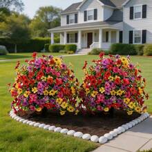 1 Set Artificial Flowers With Ground Stake, Suitable For Indoor/Outdoor Garden, Porch, Patio, Wedding And Party Creative Home Decor, 2026 Christmas Decoration - A - View 2