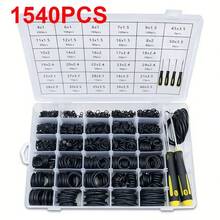 1540pcs O-Ring Kit With 4 Screwdrivers, 32 Size Rubber O-Rings High Temperature Resistant Assortment Kit Washers Plumbing Repair Automotive Repairs - A - View 8