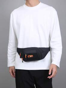 Sporty Multi‑Pocket Waist Fanny Pack, Durable Oxford Sling Pouch, Portable Crossbody Bag For Running Cycling Outdoor Sports - Multicolor - View 7