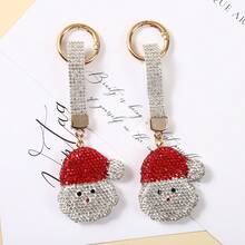 Spot Full Diamond Santa Claus Keychain, Fashionable And Versatile Bag Pendant, Phone Case Hanging Decoration, Christmas Gift - Multicolor - View 2