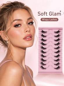 10 Pairs Half Lashes Natural, Dense, Curled, And Simulated Plush False Eyelashes Are Soft, Skin Friendly, Non Irritating, European And American Style Eyelashes That Can Be Used Multiple Times, Suitable For Daily Commuting Makeup - View 4